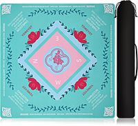 Tapis de Mahjong Américain Personnalisé avec Impression Personnalisée, Antidérapant en Caoutchouc et Réduction du Bruit pour Table de Mahjong Verte