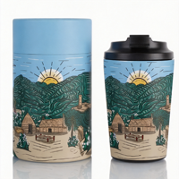Mug à café isotherme en acier inoxydable de 12 oz, très vendu, avec couvercle rabattable personnalisé, thermos à café portable, cadeau d'affaires
