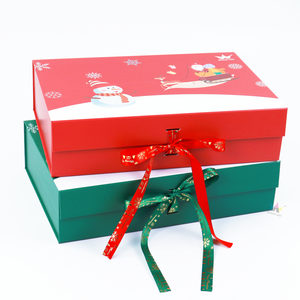 Wholesale Geschenkbox Christmas Present Box Boite Cadeau Emballage Noel Custom Christmas Packaging Gift Box With Ribbon