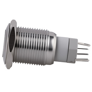 Interrupteur à bouton-poussoir de 16 mm, construction métallique durable avec action de verrouillage et indicateur d'état à anneau vert - Product Image 4