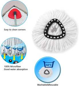 Repuestos para aspiradora de hogar inteligente, repuesto de mopa giratoria de microfibra para cabezales de mopa <span class=keywords><strong>Vileda</strong></span> O-cedar 360 EasyWring Fit Velidas - Product Image 3