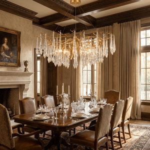 Lámpara de Araña de Cristal para Comedor y Sala de Estar, Estilo Lujoso, Ramas de Latón, LED de Alto CRI, Sin Parpadeo, Lámpara Colgante Postmoderna con Diseño de Gota de Agua - Product Image 4