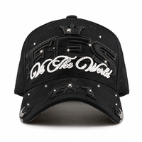 Nouvelle Casquette de Baseball 5 Panneaux de Qualité Originale pour Halloween, avec Patch Métallique Étoile Barbas et Broderie FES DMG, ornée de Strass