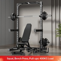 Lft K1 Rack de musculation multifonctionnel en métal pour squats et développés couchés, équipement de fitness à domicile, barre de traction, support de barre d'haltères professionnel 125 cm pour hommes