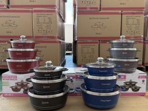 Ensemble de casseroles en granit antiadhésif de style américain de luxe, 6 pièces, respectueux de l'environnement, pour les passionnés de <span class=keywords><strong>cuisine</strong></span> - Product Image 2