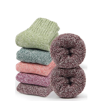 Chaussettes en laine en gros, chaussettes d'hiver en polaire, chaussettes épaisses, chaudes, respirantes, douces, avec logo personnalisé, OEM, chaussettes d'intérieur