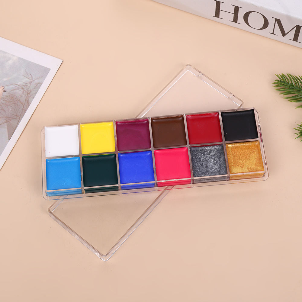 12 colores de pintura al óleo
