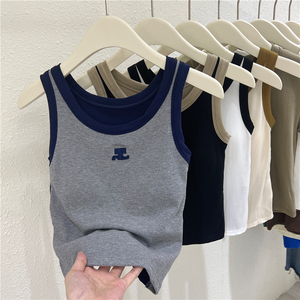 <strong>Women</strong> Sexy Knitted Tank <strong>Top</strong> Crew Neck Sleeveless Crop <strong>Top</strong> Y2K Knitwear Camisole <strong>Vest</strong> <strong>Top</strong> - Product Image 1