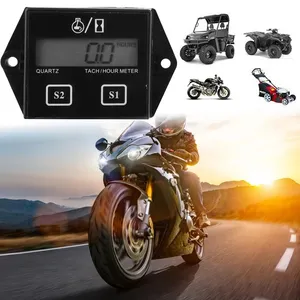 Motorcycle Motor Boat Car Stroke Engine LCD Display Tachometer Engine Tach Hour Meter Digital Gauge Inductive Motorcycle