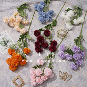 Boule de fleurs artificielles Yixuan en soie, 9 têtes, pour décorations de plafond de mariage et de maison - Product Image 1