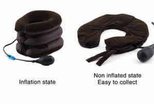 Ar cervical inflável macio da tração do colar do apoio do pescoço da cinta ortopédica ajustável do apoio do pescoço - Product Image 5