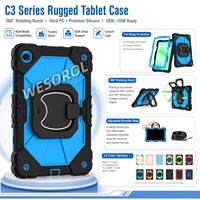 Funda de Silicona para PC con Soporte Giratorio de Cuerpo Completo para Samsung Galaxy Tab A9 Plus de 11 Pulgadas y Tab A11 Plus de 11 con Ranura para Lápiz