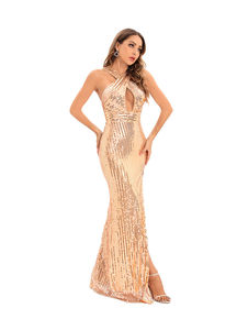 Abiti di paillettes di alta qualità da donna <span class=keywords><strong>abito</strong></span> <span class=keywords><strong>lungo</strong></span> da sera <span class=keywords><strong>abito</strong></span> da sera Crossover tracolla senza schienale aderente Maxi <span class=keywords><strong>abito</strong></span> Sexy - Product Image 3