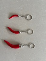 Porte-clés Corne Italienne, Breloque Corne Rouge Italienne, Porte-clés Piment, Souvenir pour Accessoires de Rétroviseur de Voiture