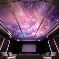 Dalles de plafond en fibre optique à ciel étoilé à commande intelligente, panneau acoustique en aluminium alvéolé, système à clipser pour home cinéma