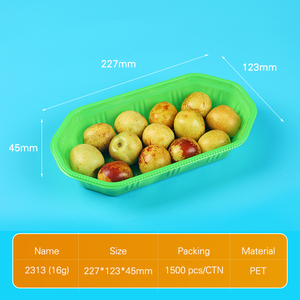 Contenedor de frutas Bandeja de fondo plano de color Caja de plástico descubierta PET Uso comercial Solo acepta cantidades de 40HQ - Product Image 2