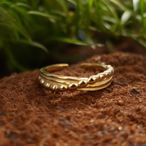 Fashion <b>Rings</b> PVD Gold Plated 316L Stainless Steel Sustainable Resistant Adjustable Band For Women <b>Men</b> Jewelry - Product Image 3