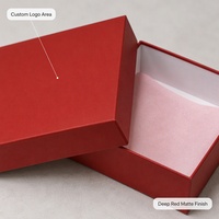 Boîte cadeau rouge avec couvercle amovible, emballage de luxe pour bijoux de mariage, cosmétiques, vêtements et présentation de cadeaux
