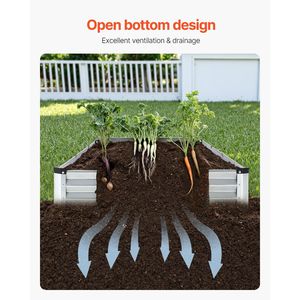 Jardinera Elevada de Metal Galvanizado Plateada para Exteriores, 12x4x1 Pies, Modelo D0100X32WQ6 - Product Image 6