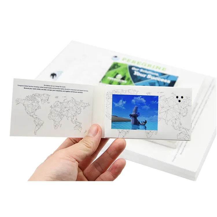 Factory price printing paper craft 2.4 inch LCD screen mini name card magnetic control play small video business card