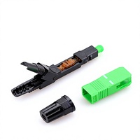 Connecteur rapide SC/APC à faible perte d'insertion pour réseau FTTH, connecteur de câble à fibre optique monomode simple en ABS
