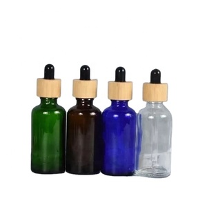 5ml <b>10ml</b> 15ml 20ml 30ml 50ml 100ml Transparent Frosted Green Blue Amber Essential Oil Glass Dropper <b>Bottle</b> With Bamboo Lid - Product Image 2