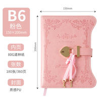 Nouveau design, carnet A5 pour fille, journal professionnel, couverture en cuir PU, pages en kraft avec serrure et clés, idéal pour un cadeau