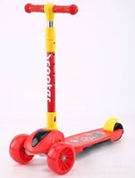 Trottinette électrique lumineuse de haute qualité de couleur rose avec siège pour enfants, cadeau de Noël pour enfants - Trottinette à trois roues