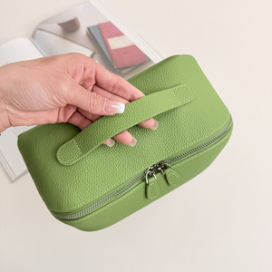 Bolsas de Maquillaje de Cuero Genuino al por Mayor, Bolsas de Aseo Casuales de <span class=keywords><strong>Viaje</strong></span>, Bolsas de Cosméticos de Cuero Vacuno Suave para Mujer, Bolsas de Almacenamiento - Product Image 6