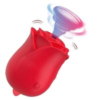 Jouet sexuel en silicone pour femmes, livraison directe, rose rouge, succion, ventouse, langue magique, vibrateur pour mamelon, jouet sexuel