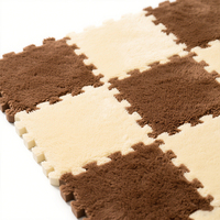 Tapis de puzzle en mousse EVA épaisse avec surface en peluche douce-Tapis de sol imbriqué pour chambre et salle de jeux