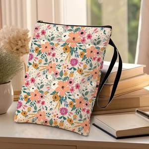 Sac à livres, housse de protection pour livre, sac pour ordinateur portable, housse de livre en polyester, housse de livre imperméable, sac cadeau pour les amateurs de livres, sac à livres imprimé de fleurs - Product Image 5