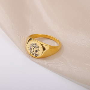 Go Party – bijoux en acier inoxydable plaqué or 18K, grosses bagues <span class=keywords><strong>pour</strong></span> femmes, chevalière épaisse, sculpture papillon, abeille, lune, planète, bagues - Product Image 4