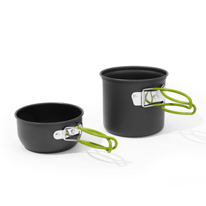 Juego de utensilios de cocina para exteriores Hike Mount DS-101, sartén antiadherente portátil ultraligera para acampar con mango verde - Product Image 2