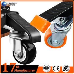 Modern 2.5 Inch Workbeach Castor Pu Roda <span class=keywords><strong>Caster</strong></span> para Móveis Resistente ao Desgaste e Silencioso com Freio Não Machucar o Chão - Product Image 4