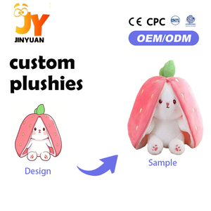 Peluche Lapin Mignon Doux et Moelleux, Motif <span class=keywords><strong>Carotte</strong></span> Fraise, Vente <span class=keywords><strong>en</strong></span> Gros, Animaux <span class=keywords><strong>en</strong></span> Peluche Personnalisés - Product Image 1