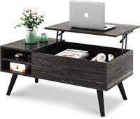 Table basse en bois de luxe moderne grande étagère de rangement cachée ascenseur Table à manger de table salon