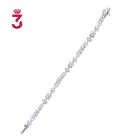 Bracelet tennis en moissanite brillante à taille mixte avec pierres rondes, princess et baguette, en argent 925 plaqué or blanc 18 carats, bijoux hip-hop
