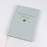 Minifestation A5 en tissu de lin imprimé sur mesure journal à couverture rigide or argent estampage carnet de notes ligné Journal