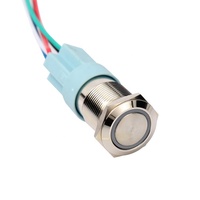Bouton poussoir rond en métal étanche IP67 de 12 mm, 16 mm, 19 mm, 22 mm, 25 mm, 30 mm, à actionnement momentané ou à enclenchement