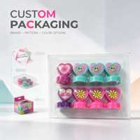 Tampons encreurs en plastique en forme de cœur pour récompenses scolaires, cadeaux de fête et sourires, colorés, taille personnalisée, amusants, pour loisirs créatifs DIY