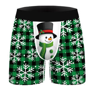 Sous-vêtements sexy, boxers longs et doux, impression 3D personnalisée de Noël, boxers pour hommes - Product Image 5