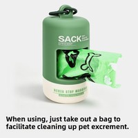 Distributeur de sacs à déjections canines biodégradables avec clip de laisse et rouleaux de recharges – Portable pour promenades, voyages et activités de plein air