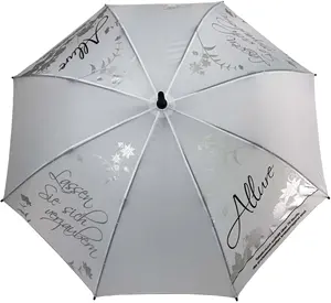 23inch Straight High Quality Full Fiberglass Windproof Promotional White Umbrella