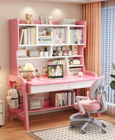 Bureau d'étude en bois massif avec étagère et hauteur réglable pour enfants et bureau à domicile - Vente en gros