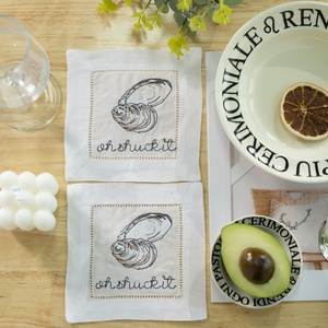 Vente en gros sous-verre coloré pour cocktail, serviette de table, en coton et lin brodés, pour mariage hippie, vente en gros - Product Image 6