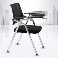 Chaise de formation en tissu au design moderne pour étudiants, utilisation en classe, pliable avec mouvement oscillant, tablette d'écriture et accoudoir fixe