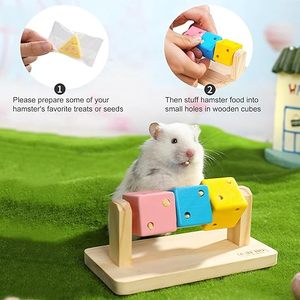 Colorful <b>Wooden</b> <b>Building</b> <b>Blocks</b> for Small Pets-Teeth Grinding & Boredom Relief Exercise & Intelligence Training Toy - Product Image 3