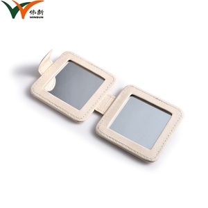 Simple Design Custom Color PU Leather Pouch Two Sides Mini Portable Compact Cosmetic <b>Mirror</b> - Product Image 2