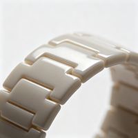 Bracelet de montre en céramique blanche de luxe, bracelet en céramique polie avec fermoir papillon pour montres intelligentes